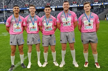 Curtis Robinson, Luke Saldern and Jordan Chidiac - Referee's - NSWRL SG Ball Cup Grand Finals Manly SeaEagles v Illawarra Steelers (Photo : Steve Montgomery / OurFootyTeam.com)