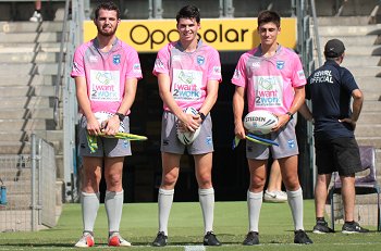 Mitchell Pitschieder, Joel Pitschieder & Elijah Fernance Referee's - Cronulla Sharks v Penrith Panthers - Tarsha Gale Cup u18 Girls Rugby League Rnd 4 (Photo : steve montgomery / OurFootyTeam.com)