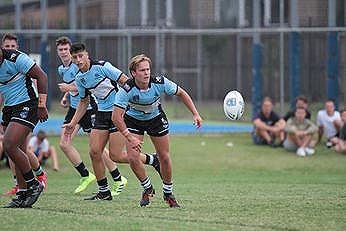 Tom DeMeio unloads - nswrl junior reps Rnd 6, Cronulla Sharks v Newcastle Knights U18 SG Ball Cup (Photo : steve montgomery / OurFootyTeam.com)