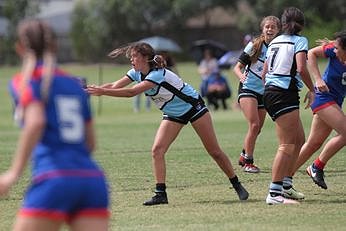 Knights v Sharks U18 Tarsha Gale Cup Girls Rugby League Action (Photo : steve montgomery / OurFootyTeam.com)