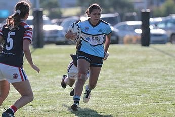 Sydney Roosters Indigenous Academy v Sharks U18 Tarsha Gale Cup Girls Rugby League Action (Photo : steve montgomery / OurFootyTeam.com)