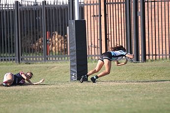 Lynda Howarth dives over for a strong solo try - Cronulla - Sutherland Sharks v Sydney Roosters Indigenous Academy Tarsha Gale Cup Round 7 Action (Photo : steve montgomery / OurFootyTeam.com)