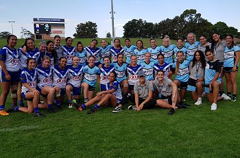 Cronulla Sharks and Canterbury-Bankstown BULLDOGS Tarsha Gale Cup u18 Girls Rugby League Rnd 9 GroupPhoto (Photo : steve montgomery / OurFootyTeam.com)