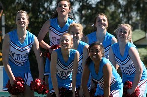 The Hills SHS CHEERLEADERS at the Arrive alive Cup (Photo : ourfootymedia)