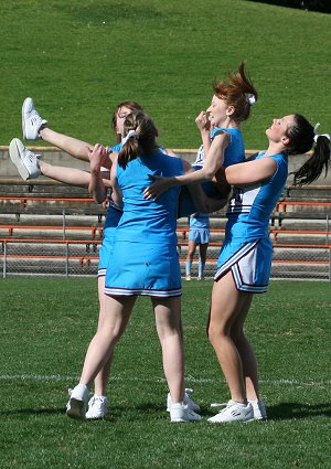 The Hills SHS CHEERLEADERS in Action at the Arrive alive Cup (Photo : ourfootymedia)