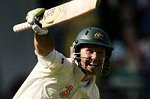 Ricky Ponting celebrates his TON in the 1st Ashes Test in Brisbane