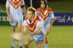 Daniel Small passing the footy - De la Salle Vs Gymea Gorilla's Rnd 3 at Shark Park ( Photo : ourfooty media)