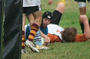 Jeremy Saville scores near the posts - Sharks U 15's Vs FWAS (Photo : ourfooty media)