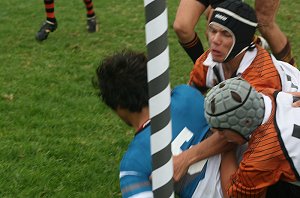 Joseph Drinkwater smashes his way over the line or his 1st try - Sharks U 15's Vs FWAS (Photo : ourfooty media)