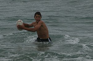 Academy boyz go for a swim at Nth Cronulla beach