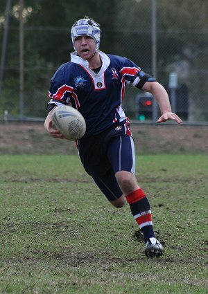 Alex Bedford charges on - Menai Roosters Vs De la Salle U 15A's (Photo : ourfooty media)