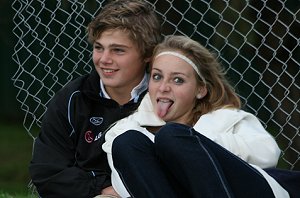 Check out the tounge on Reeces girl,no wonder he is smiling - Menai Roosters Vs De la Salle U 15A's (Photo : ourfooty media)