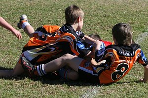 De La Salle Vs Yarrawarra Tigers U 8B's action (Photo's : ourfooty media) 