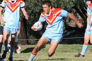 Dion Beattie runs around everyone U15A's Roosters Vs De La Salle (Photo : ourfooty media)