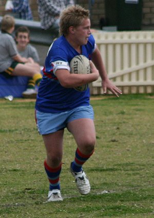 Brett Denford runs the ball - Cronulla Caringbah Vs Engadine Dragons 1 st Semi Final action (Photo : ourfooty media)