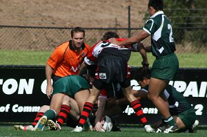 Sydney CHS Rugby League Trails - Under 18 get it on ( Photo : ourfooty media)