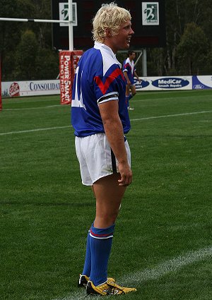 Dominic Walsh (Matraville SHS) is enjoying himself Sydney CHS Rugby League Trails - Under 18 get it on ( Photo : ourfooty media)