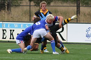 Dominic Walsh with a good tackle - Sydney CHS Rugby League Trails - Under 18 get it on ( Photo : ourfooty media)