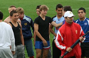 Dave Howlett & the Sydney Red Under 15's - Sydney CHS Rugby League Trials - Under 18 get it on ( Photo : ourfooty media)