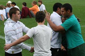 Wade Graham congratulates his Sydney Gold Open teammates - Sydney U 15 Gold - Sydney CHS Rugby League Trials - Under 18 get it on ( Photo : ourfooty media)