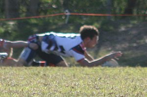 Hayden Phillips scores the try - Menai Roosters v Engadine Dragons Rnd 6 U16A's ACTioN (Photo's : ourfooty media)