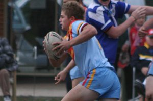 Reece Davidson heads for the try line De La Salle v St. John's Bosco U16A's Rnd 8 aCTioN (Photo's : ourfooty media)