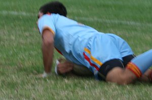 Dave Pasqualino scores his 2nd try - De La Salle v St. John's Bosco U16A's Rnd 8 aCTioN (Photo's : ourfooty media)