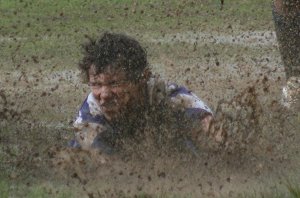 Fun after the abondonded Bosco v Engadine Dragons u16A's the boys go a slidin the rain (Photo : ourfooty media)