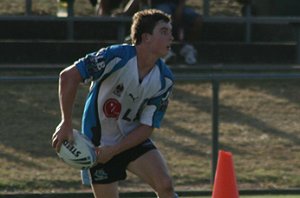 Tommy McLennan lets one fly - Bulldogs vs Sharks Matty's Cup trial game ( Photo : ourfooty media)