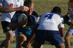 Zac Wederswieler charges forward - Bulldogs vs Sharks Matty's Cup trial game