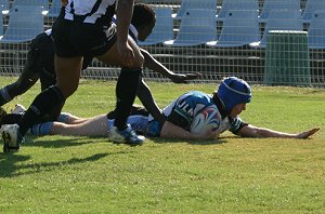 Nick Ratcliffe scores - Sharks Vs Magpies Matthew's Cup trial @ Shark Park (Photo's : ourfooty media)