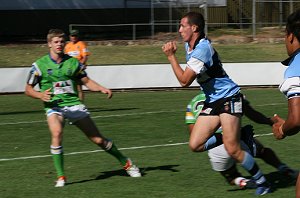 James Hasson runs to the line - SG Ball trial game - Raiders vs Sharks (Photo : ourfooty media) 