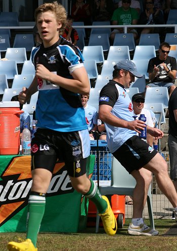 Cronulla Sharks Academy Under 13's v Burleigh BEARS action (Photo : ourfootymedia) 