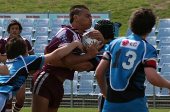 Cronulla Sharks Academy Under 13's v Burleigh BEARS action (Photo : ourfootymedia) 