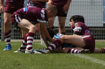 Cronulla Sharks Academy Under 13's v Burleigh BEARS action (Photo : ourfootymedia) 