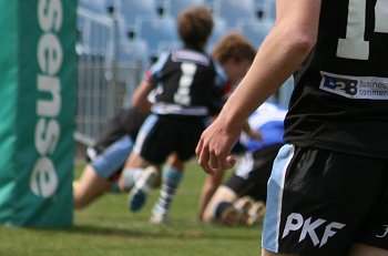 Cronulla Sharks Academy Under 15's v Group 10 JRL action (Photo : ourfootymedia) 