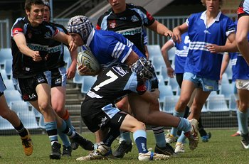 Cronulla Sharks Academy Under 15's v Group 10 JRL action (Photo : ourfootymedia) 