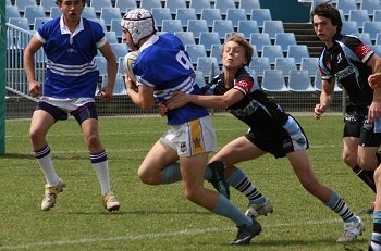 Cronulla Sharks Academy Under 15's v Group 10 JRL action (Photo : ourfootymedia) 