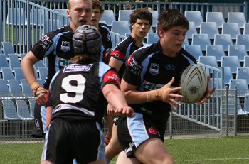 Cronulla Sharks Academy Under 15's v Group 10 JRL action (Photo : ourfootymedia) 
