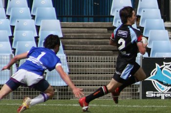 Cronulla Sharks Academy Under 15's v Group 10 JRL action (Photo : ourfootymedia) 