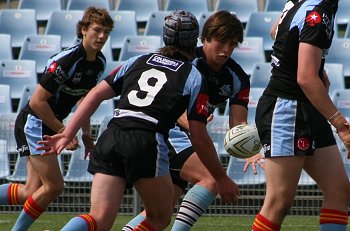 Cronulla Sharks Academy Under 15's v Group 10 JRL action (Photo : ourfootymedia) 