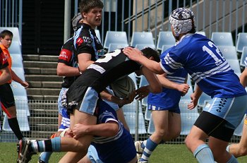Cronulla Sharks Academy Under 15's v Group 10 JRL action (Photo : ourfootymedia) 