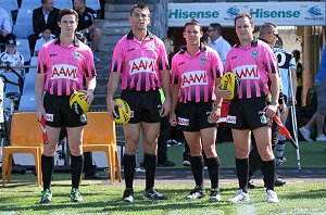 Reece Williams and the Ref's - Cronulla SHARKS v Nth QLD COWBOYS Holden Cup - Rnd 25 1st Half Action (Photo : steve monty / OurFootyMedia)