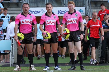 Peter Crombie Brown, Peter Gough & Mitchell Stone  - Holden Cup u20s Rnd 3 Referee's (Photo : steve monty / OurFootyMedia) 
