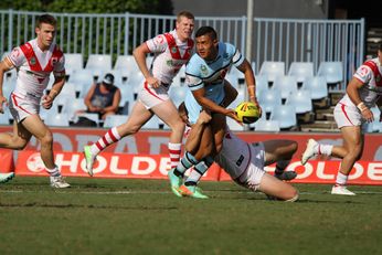 Nu Brown unloads - Cronulla SHARKS v St, George Illawarra Dragons U20s Holden Cup Rnd 13 ACTION (Photo : steve monty / OurFootyMedia) 