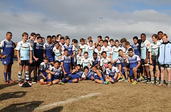 Cronulla SHARKS Academy u13s and the Bulldogs Academy u13s (Photo : steve monty / OurFootyTeam.com)