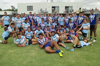 Cronulla Sharks Academy u17s & Canterbury - Bankstown BULLDOGS Combined Team Photo (Photo : steve monty / OurFootyMedia) 