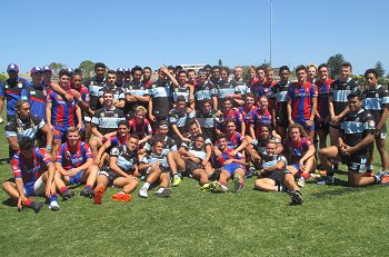 Cronulla - Sutherland Sharks HMC and Newcastle Knights U16s GroupPhoto (Photo : steve montgomery / OurFootyTeam.com)