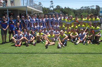 Cronulla - Sutherland Sharks HMC Development and Newcastle Knights U 17s GroupPhoto (Photo : steve montgomery / OurFootyTeam.com)