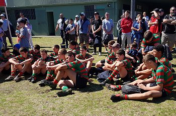 Kurnell Stingrays u14s celebrate winning the 2019 Grand Final (Photo : Steve Montgomery / OurFootyTeam.com)